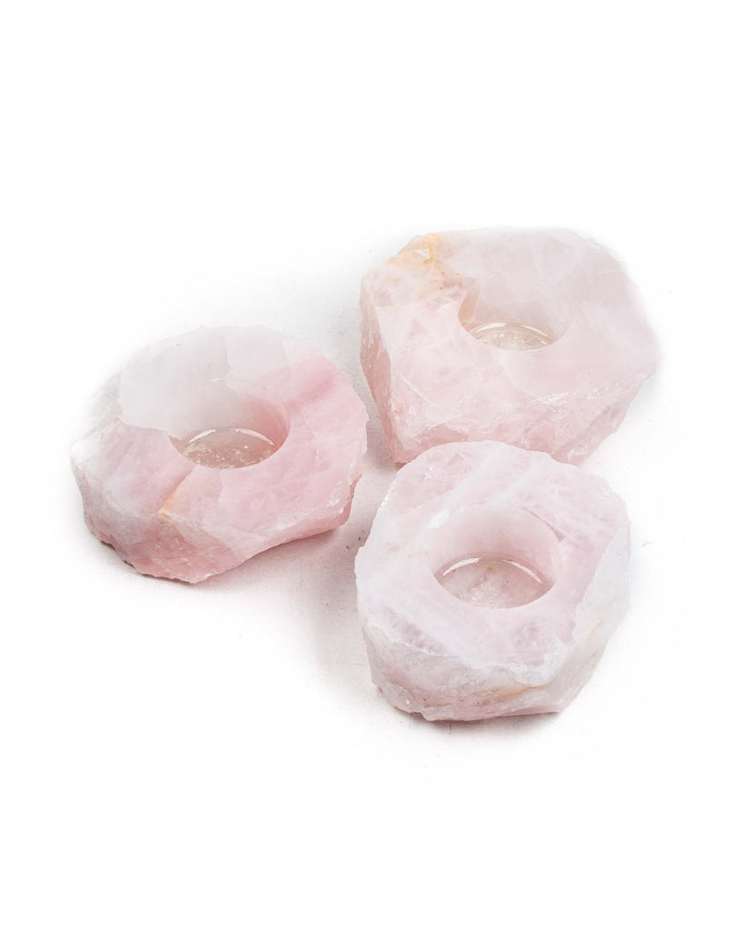 Rose Quartz Slab Candle Holder