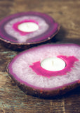 Pink agate candle holders by SoulMakes